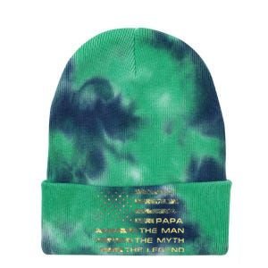 The Man The Myth The Legend Papa Fathers Day Camo US Flag Tie Dye 12in Knit Beanie