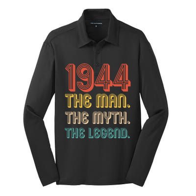 The Man The Myth The Legend 1944 80th Birthday Silk Touch Performance Long Sleeve Polo