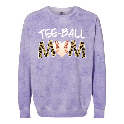 Teeball Mom Tball Mom Novelty Leopard Funny T Ball Cool Gift Colorblast Crewneck Sweatshirt