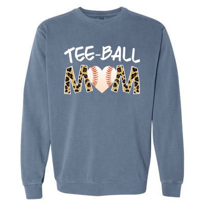 Teeball Mom Tball Mom Novelty Leopard Funny T Ball Cool Gift Garment-Dyed Sweatshirt