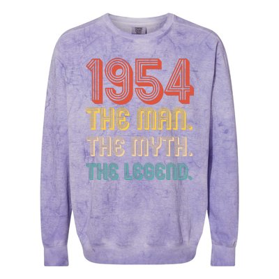 The Man The Myth The Legend 1954 70th Birthday Colorblast Crewneck Sweatshirt