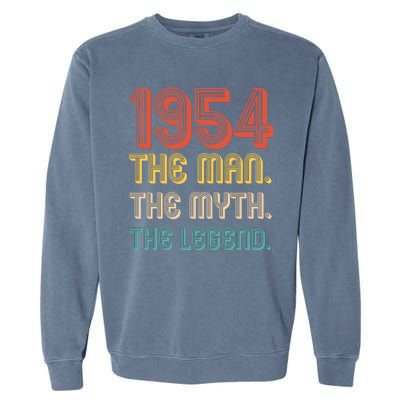 The Man The Myth The Legend 1954 70th Birthday Garment-Dyed Sweatshirt