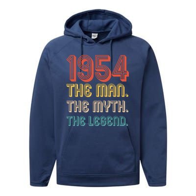 The Man The Myth The Legend 1954 70th Birthday Performance Fleece Hoodie