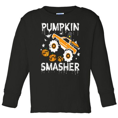 Thanksgiving Monster Truck Pumpkin Smasher Toddler Long Sleeve Shirt