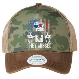 They Missed Trump 2024 American Flag Design Legacy Tie Dye Trucker Hat