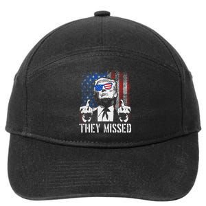 They Missed Trump 2024 American Flag Design 7-Panel Snapback Hat