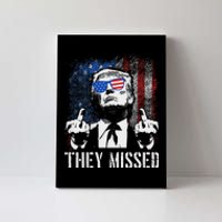 They Missed Trump 2024 American Flag Design Canvas