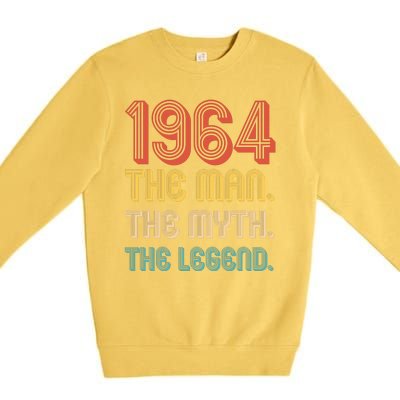 The Man The Myth The Legend 1964 60th Birthday Premium Crewneck Sweatshirt