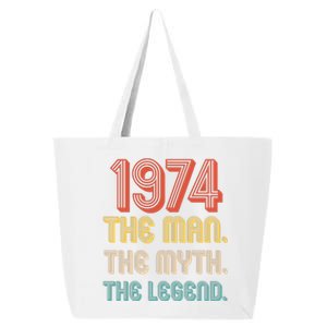 The Man The Myth The Legend 1974 50th Birthday 25L Jumbo Tote