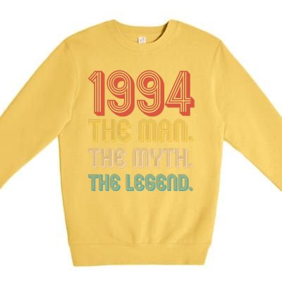 The Man The Myth The Legend 1994 30th Birthday Premium Crewneck Sweatshirt