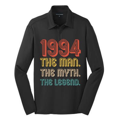 The Man The Myth The Legend 1994 30th Birthday Silk Touch Performance Long Sleeve Polo