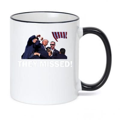 They Missed! Trump Got Shot Failed Assassination 11oz Black Color Changing Mug