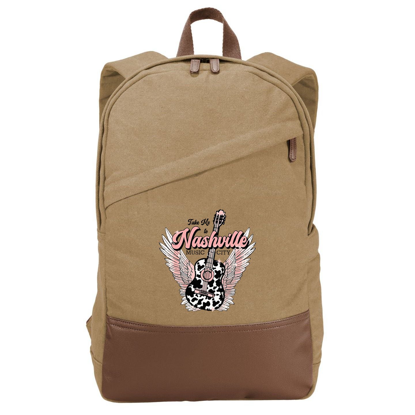 Take Me To Nashville Nashville Tennessee Cotton Canvas Backpack