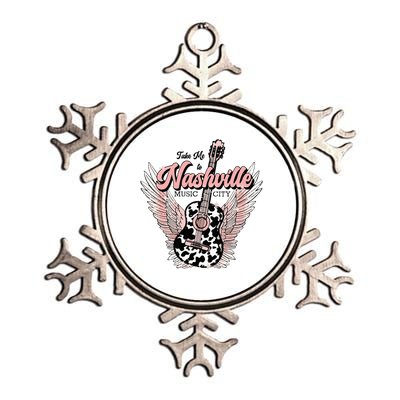 Take Me To Nashville Nashville Tennessee Metallic Star Ornament