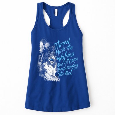 Throw Me To The Wolves And ILl Come Back Leading The Pack Funny Gift Womens Tank Top
