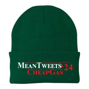 TRUMP Mean Tweets And Cheap Gas 2024 Knit Cap Winter Beanie