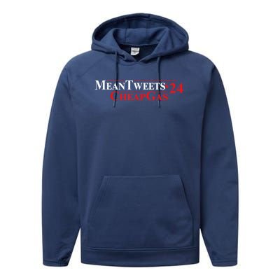 TRUMP Mean Tweets And Cheap Gas 2024 Performance Fleece Hoodie