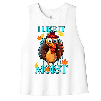 Thanksgiving Moist Turkey I Like It Moist Turkey Dinner Gift Women's Racerback Cropped Tank