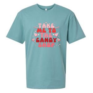 Take Me To The Candy Shop Valentine Gift For Valentine Day Sueded Cloud Jersey T-Shirt