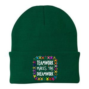 Teamwork Makes The Dreamwork Motivational Sports Quote Team Knit Cap Winter Beanie