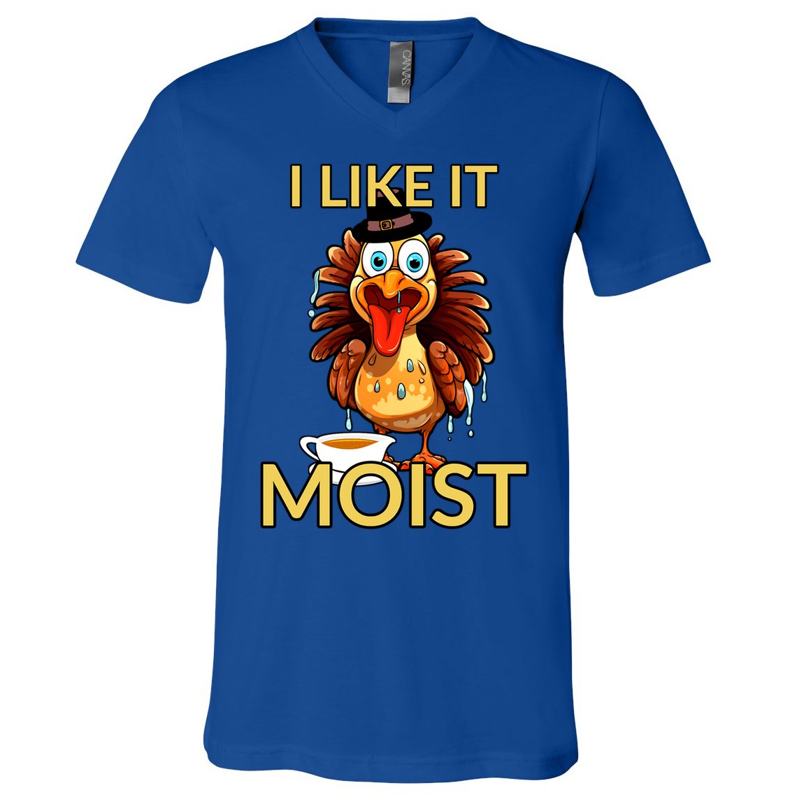 Thanksgiving Moist Turkey I Like It Moist Turkey Dinner Gift V-Neck T-Shirt