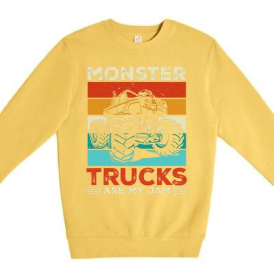 Toddler Monster Truck Are My Jam Costume Boys Girls Premium Premium Crewneck Sweatshirt