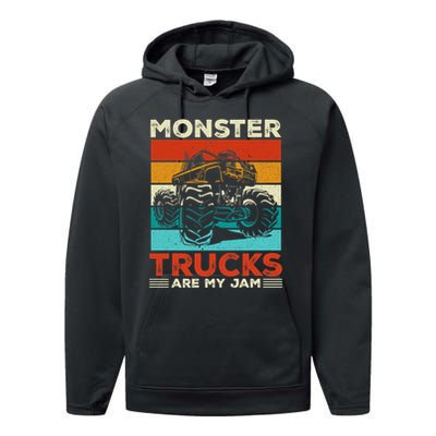 Toddler Monster Truck Are My Jam Costume Boys Girls Premium Performance Fleece Hoodie