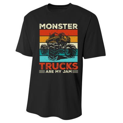 Toddler Monster Truck Are My Jam Costume Boys Girls Premium Performance Sprint T-Shirt