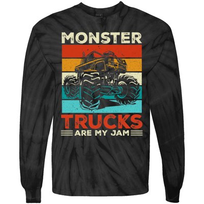 Toddler Monster Truck Are My Jam Costume Boys Girls Premium Tie-Dye Long Sleeve Shirt