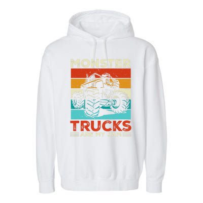 Toddler Monster Truck Are My Jam Costume Boys Girls Premium Garment-Dyed Fleece Hoodie