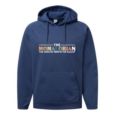 The Momalorian The Coolest Mom Mothers Day Plus Size Shirts For Mom Son Daughter Performance Fleece Hoodie