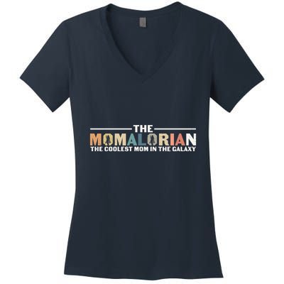 The Momalorian The Coolest Mom Mothers Day Plus Size Shirts For Mom Son Daughter Women's V-Neck T-Shirt