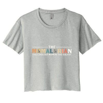 The Momalorian The Coolest Mom Mothers Day Plus Size Shirts For Mom Son Daughter Women's Crop Top Tee