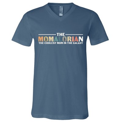 The Momalorian The Coolest Mom Mothers Day Plus Size Shirts For Mom Son Daughter V-Neck T-Shirt