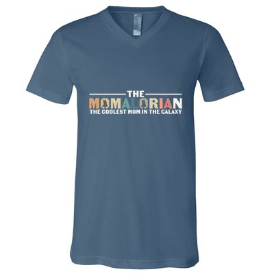 The Momalorian The Coolest Mom Mothers Day Plus Size Shirts For Mom Son Daughter V-Neck T-Shirt