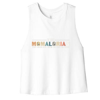 The Momalorian The Coolest Mom Mothers Day Plus Size Shirts For Mom Son Daughter Women's Racerback Cropped Tank