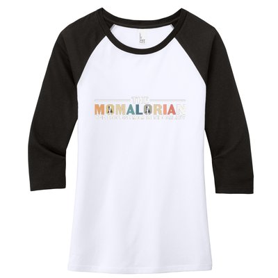 The Momalorian The Coolest Mom Mothers Day Plus Size Shirts For Mom Son Daughter Women's Tri-Blend 3/4-Sleeve Raglan Shirt