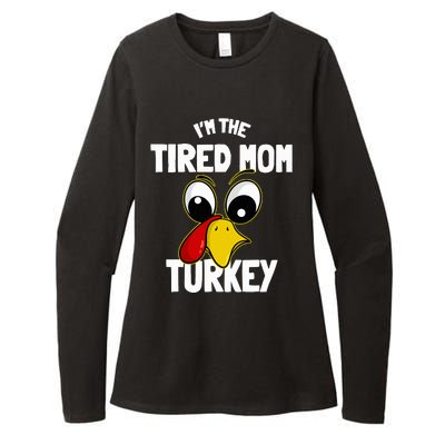 Tired Mom Turkey Family Group Matching Thanksgiving Funny Womens CVC Long Sleeve Shirt