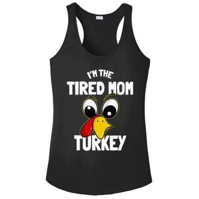 Tired Mom Turkey Family Group Matching Thanksgiving Funny Ladies PosiCharge Competitor Racerback Tank