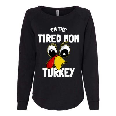 Tired Mom Turkey Family Group Matching Thanksgiving Funny Womens California Wash Sweatshirt