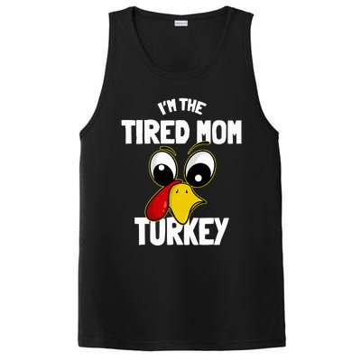 Tired Mom Turkey Family Group Matching Thanksgiving Funny PosiCharge Competitor Tank