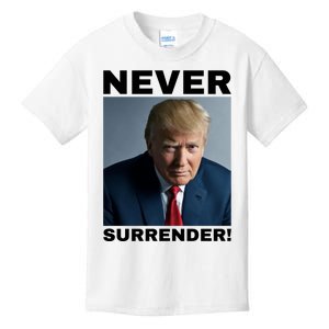 Trump never surrender 2024 Mugshot Kids T-Shirt