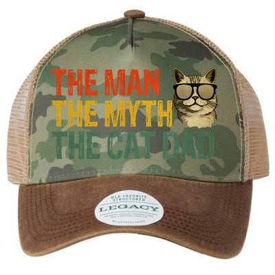 The Man The Myth The Cat Dad Cat Daddy Vintage Legacy Tie Dye Trucker Hat