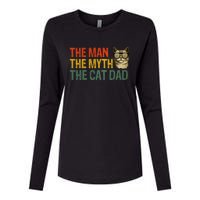 The Man The Myth The Cat Dad Cat Daddy Vintage Womens Cotton Relaxed Long Sleeve T-Shirt