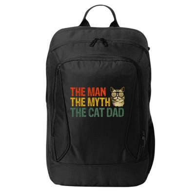 The Man The Myth The Cat Dad Cat Daddy Vintage City Backpack