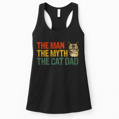 The Man The Myth The Cat Dad Cat Daddy Vintage Womens Tank Top