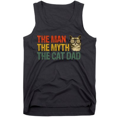 The Man The Myth The Cat Dad Cat Daddy Vintage Tank Top
