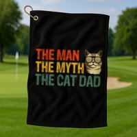 The Man The Myth The Cat Dad Cat Daddy Vintage Golf Towel