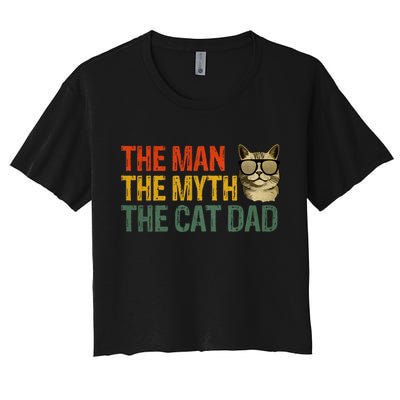 The Man The Myth The Cat Dad Cat Daddy Vintage Crop Top