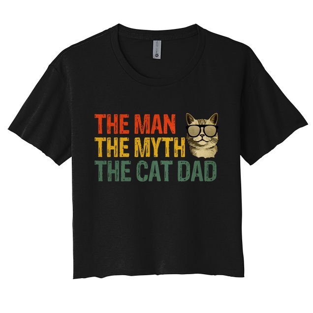 The Man The Myth The Cat Dad Cat Daddy Vintage Crop Top